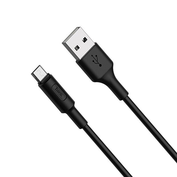 USB кабель HOCO X25 Soarer MicroUSB, 1м, PVC (черный) - 1