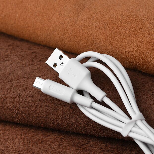 USB кабель HOCO X25 Soarer MicroUSB, 1м, PVC (белый) - 5