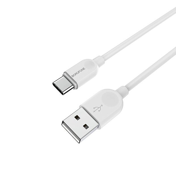 USB кабель BOROFONE BX14 LinkJet Type-C, 1м, 3A, PVC (белый) - 4