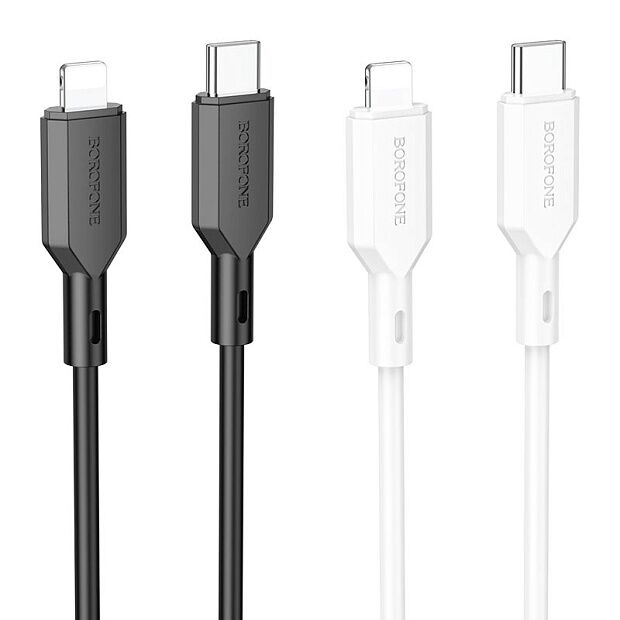 USB-C кабель BOROFONE BX70 Lightning 8-pin, 3A, PD20W, 1м, PVC (черный) - 4