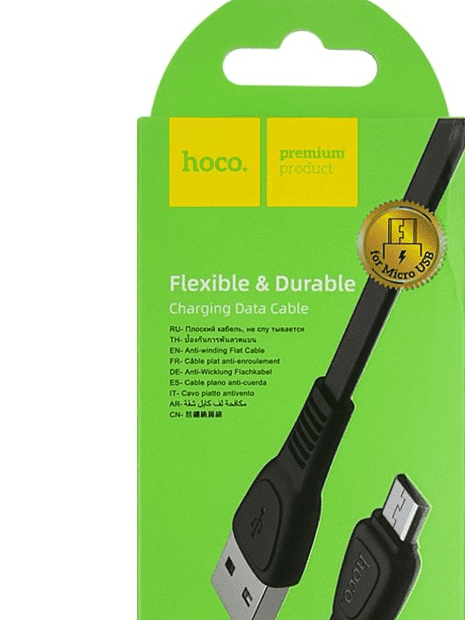 USB кабель HOCO X40 Noah MicroUSB, 2.4А, 1м, TPE (черный) - 4