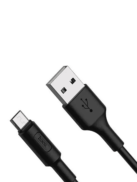 USB кабель HOCO X25 Soarer MicroUSB, 1м, PVC (черный) - 6